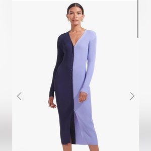 NWT STAUD Shoko sweater dress size small navy periwinkle